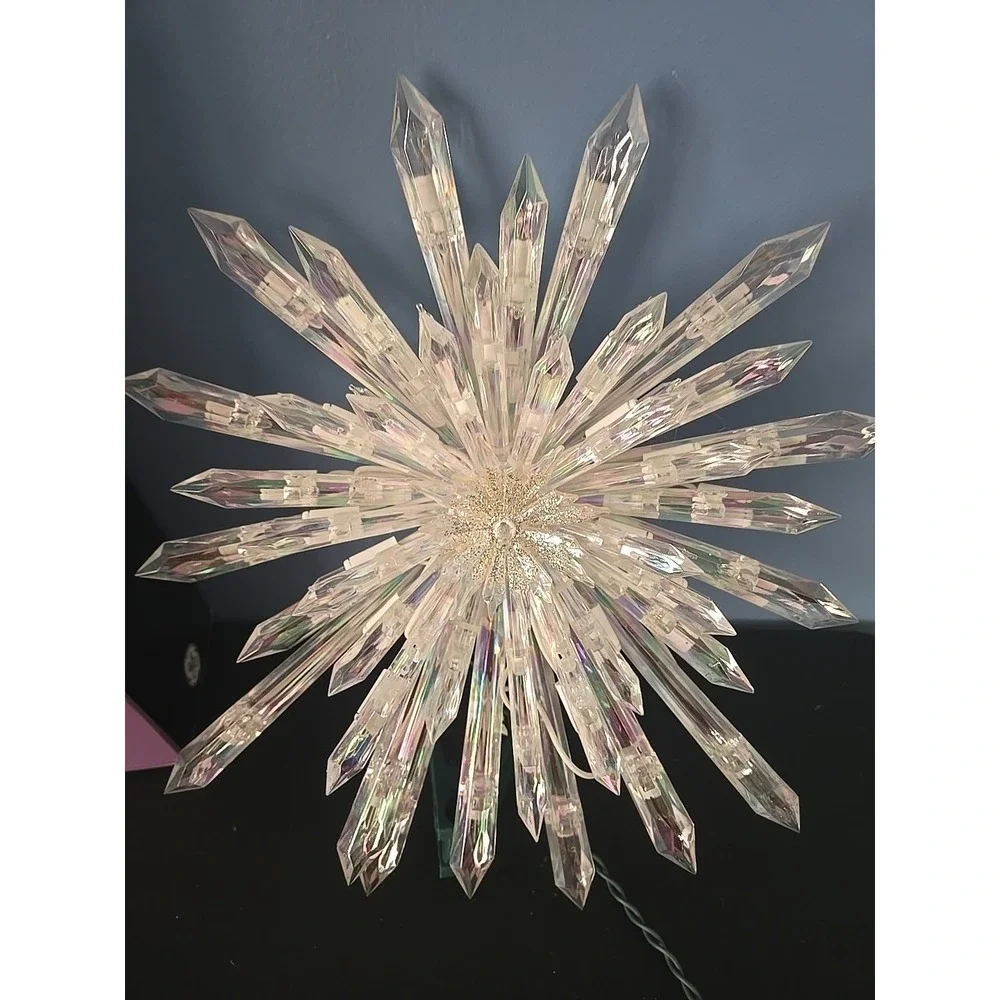 GE Decorator's Best 50 Light Starburst Crystal Star Tree Top 13.5
